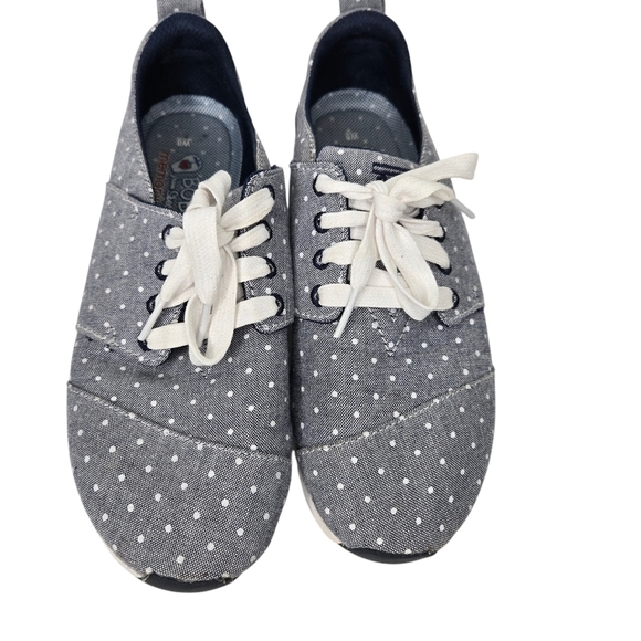 Skechers Bobs Memory Foam Woman's Size 8W Polka Dot Casual Sneakers Shoes Blue - Picture 9 of 12